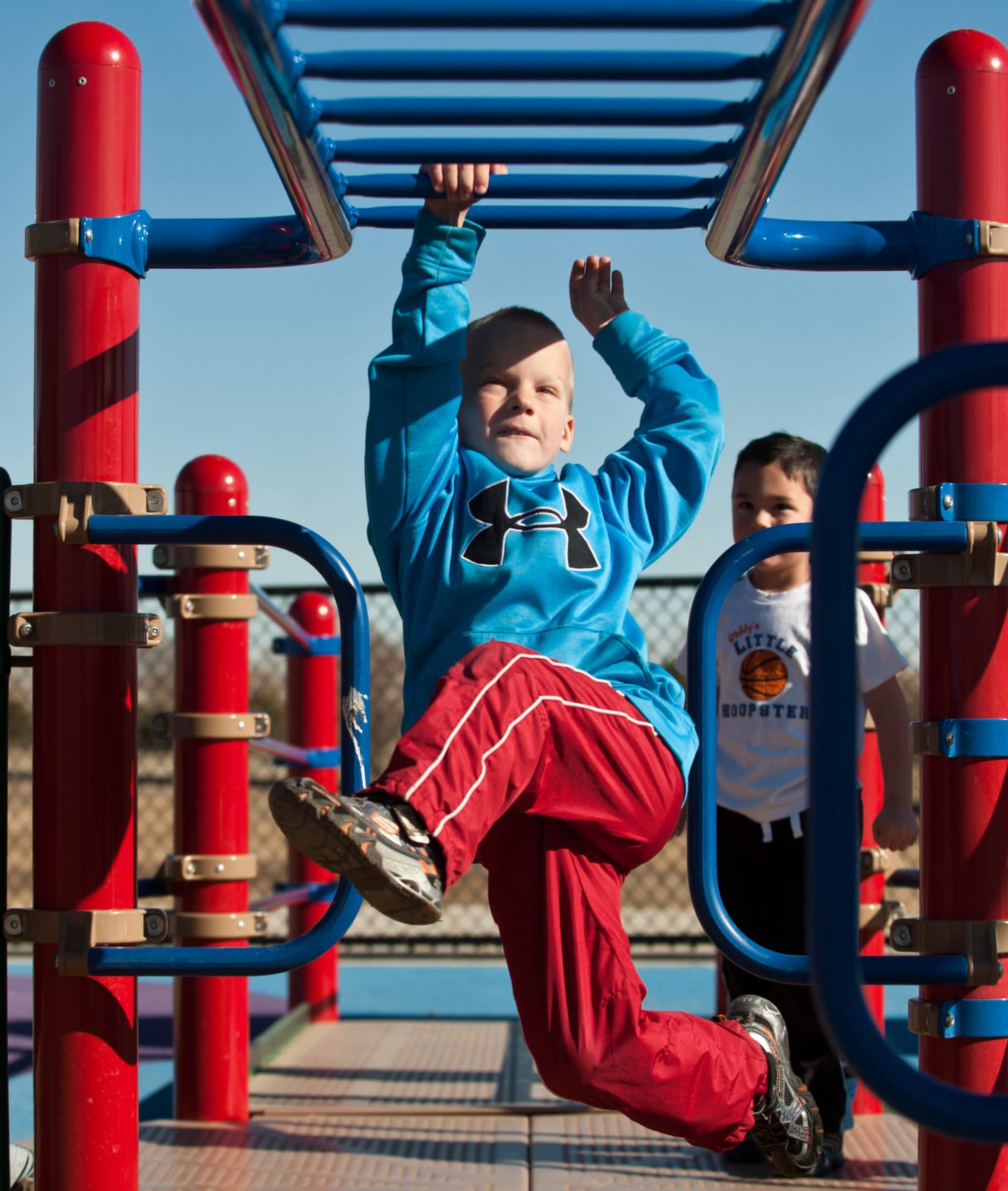 Boy playing at an Aurora playground